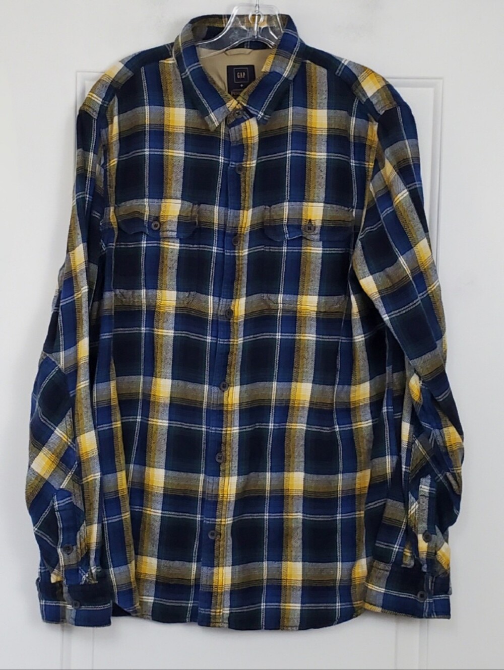 Gap x Pendleton Mens Deep Cobalt Plaid Flannel Shirt Gorpcore - Size L - GUC